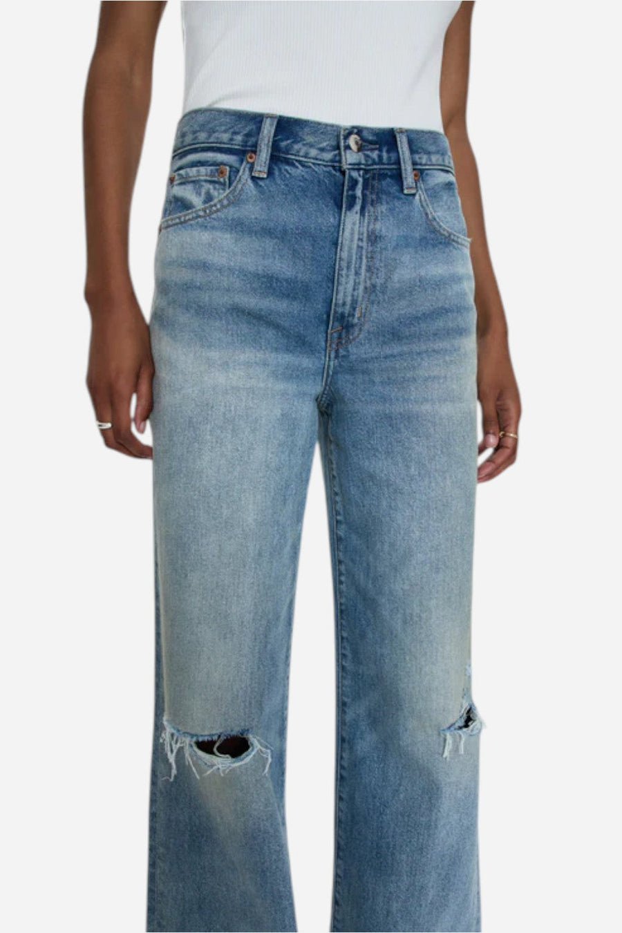 Pistola Hendrix High Rise Relaxed Jean - Apprentice Distressed – back view