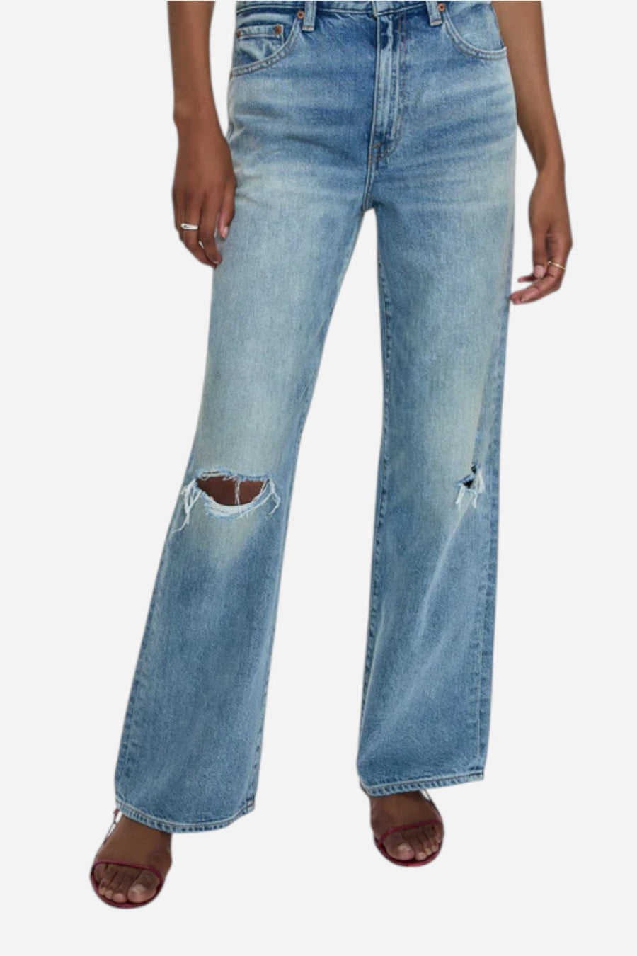 Pistola Hendrix High Rise Relaxed Jean - Apprentice Distressed – front view