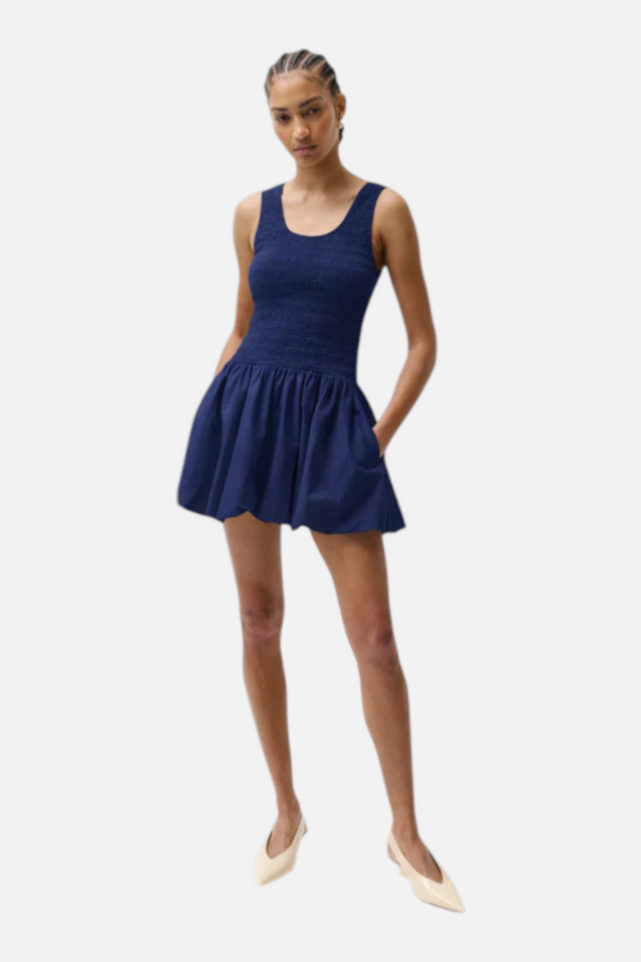 Pistola Ilona Bubble Hem Dress in Peacoat – front view