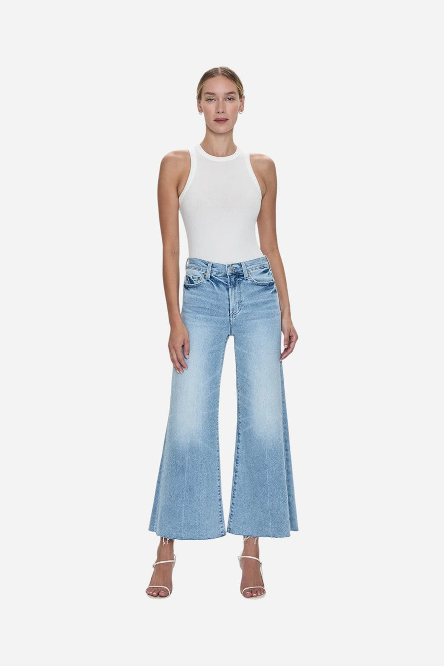 Pistola Izzy Mid Rise Wide Leg Crop in Strive – detail