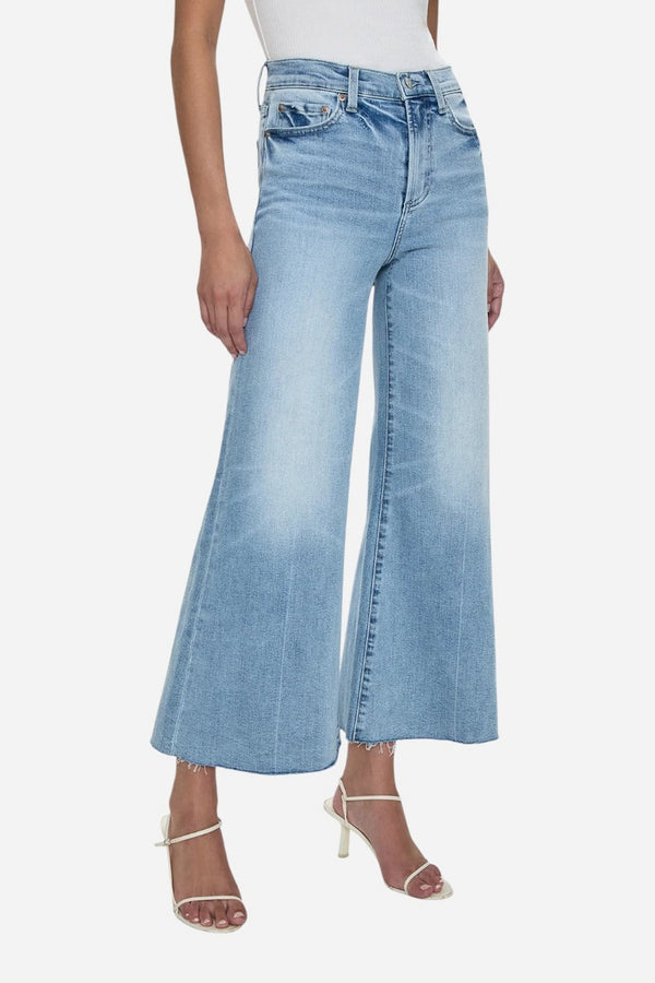 Pistola Izzy Mid Rise Wide Leg Crop in Strive