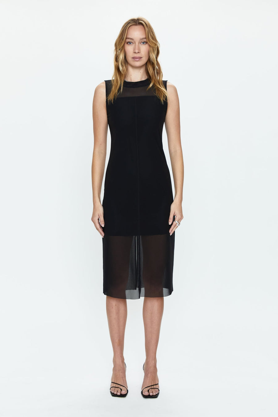 Pistola June Sleeveless Midi Dress in Noir – back view