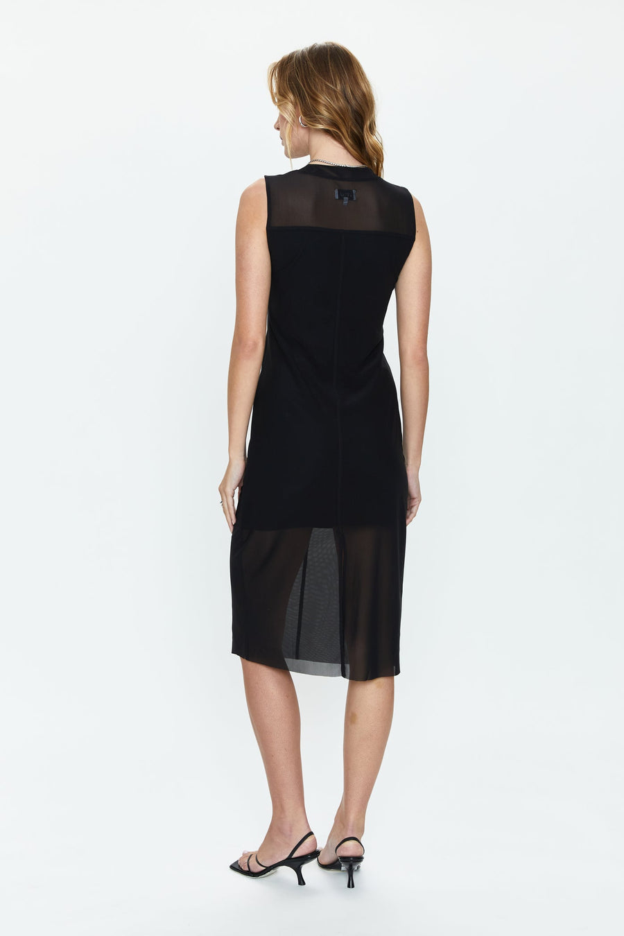 Pistola June Sleeveless Midi Dress in Noir – detail