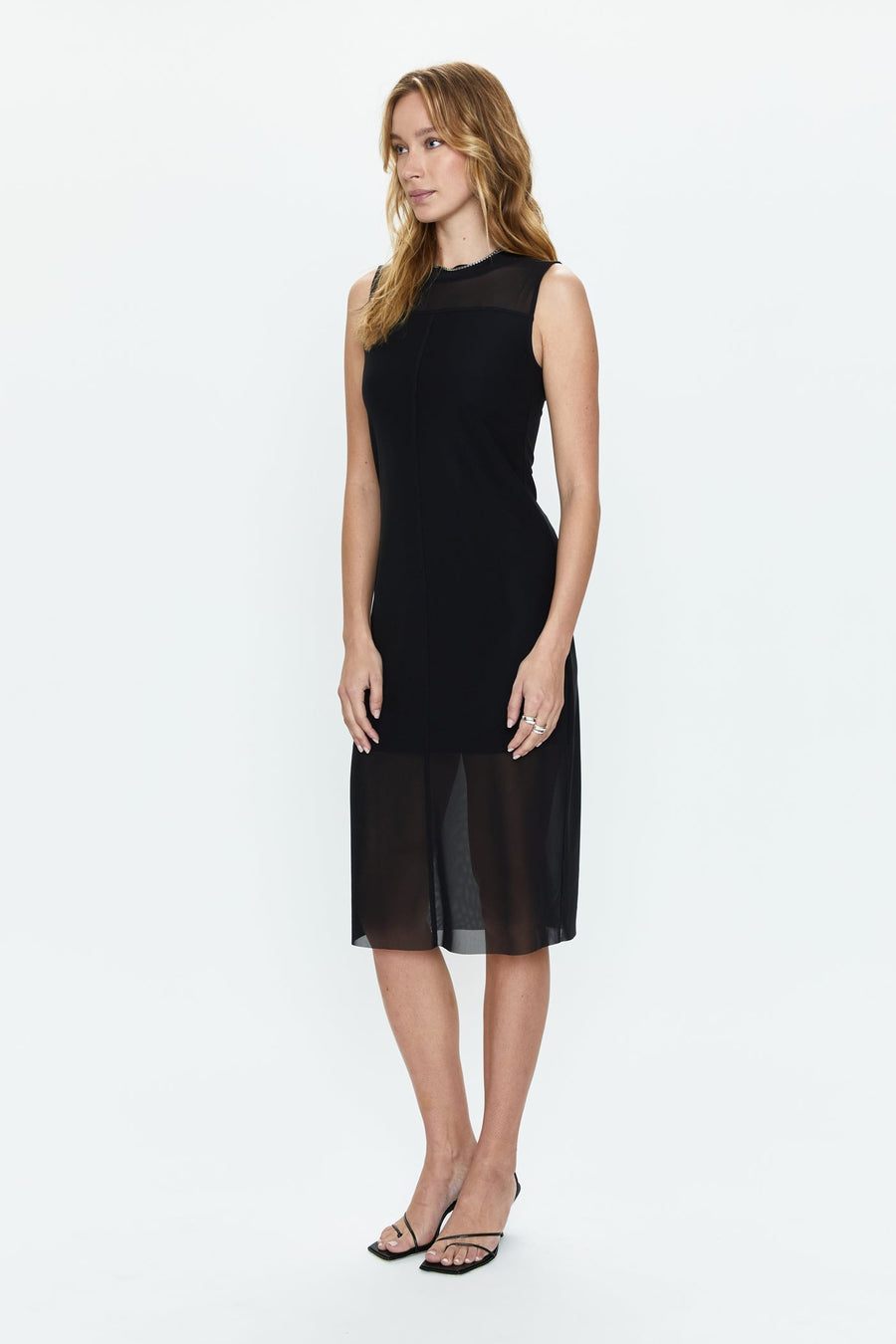 Pistola June Sleeveless Midi Dress in Noir – side view