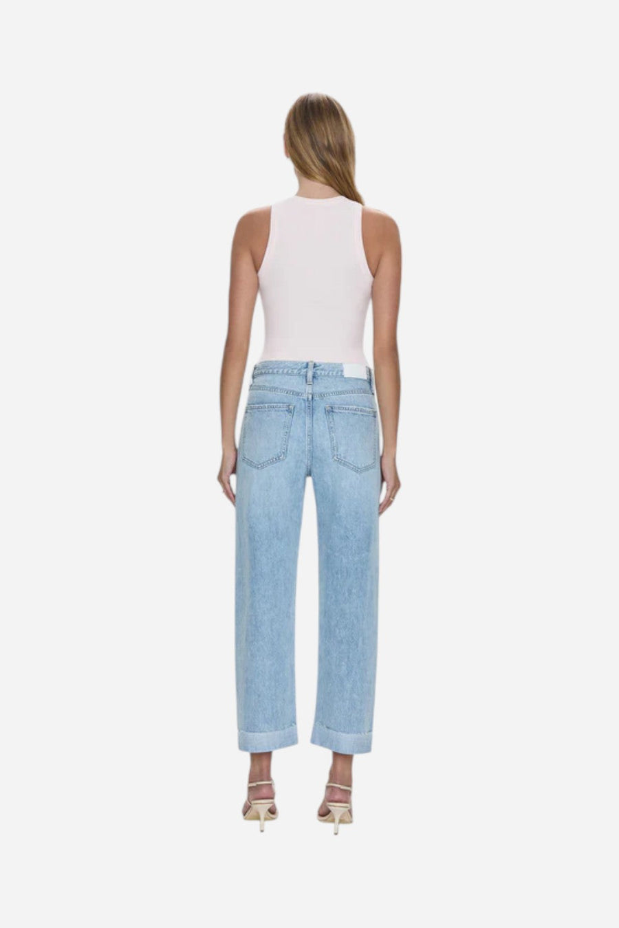 Pistola Kacey Mid Rise Cuffed Straight Jean - Berkeley – detail
