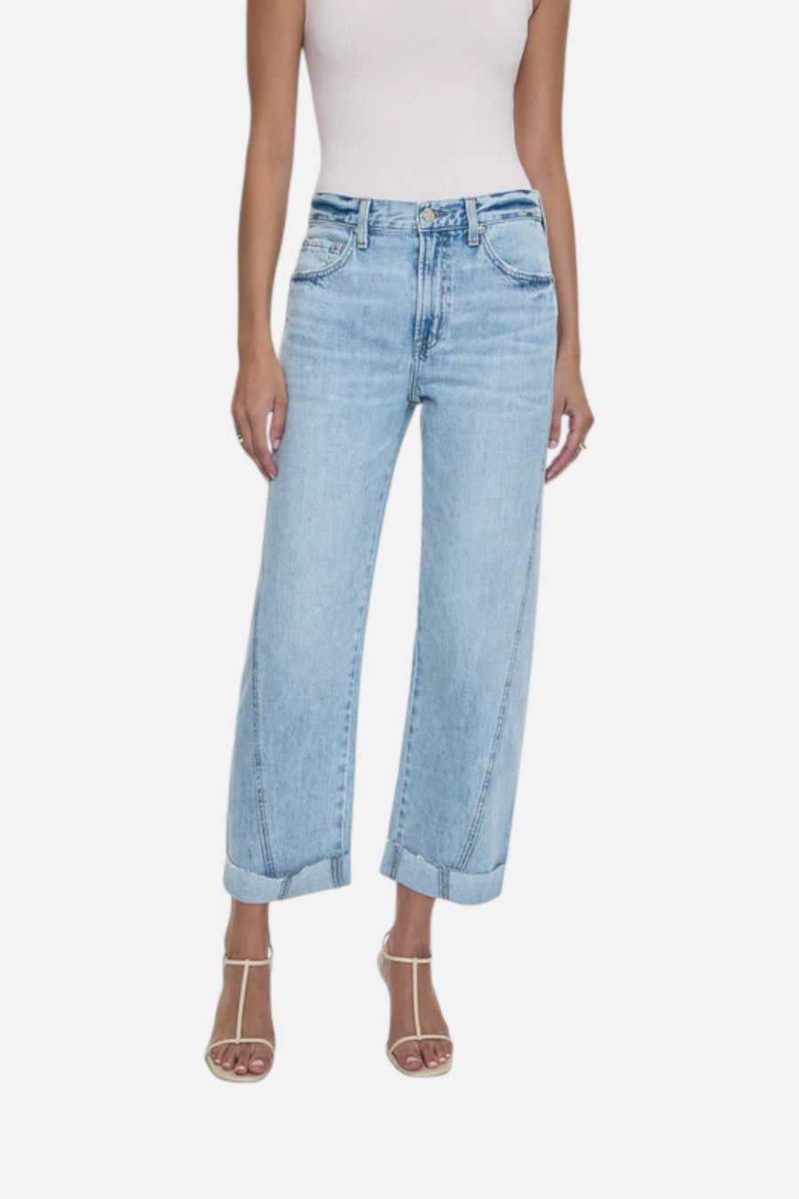 Pistola Kacey Mid Rise Cuffed Straight Jean - Berkeley – front view