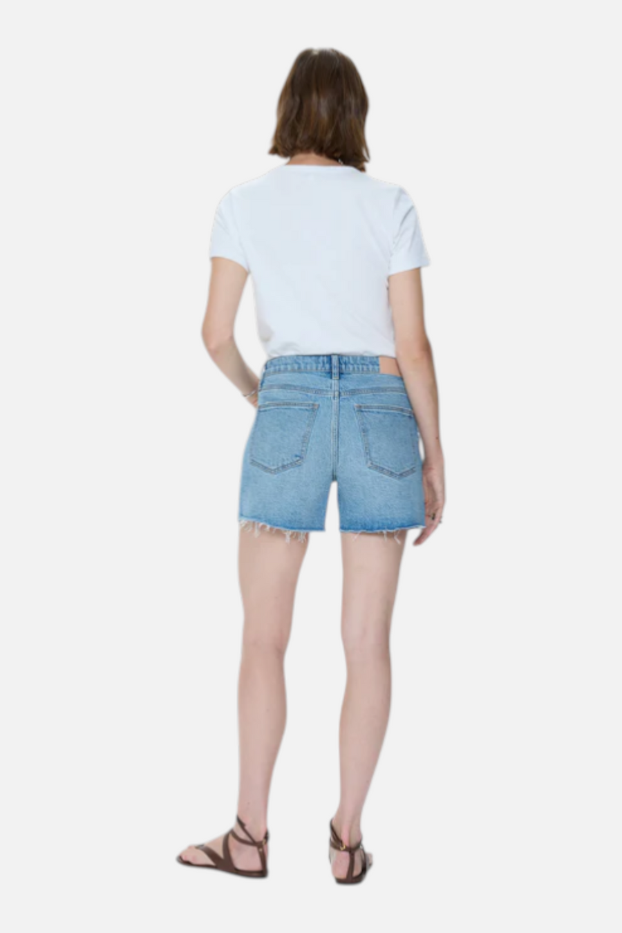Pistola Kennedy Mid Rise Short in Escape – flat lay