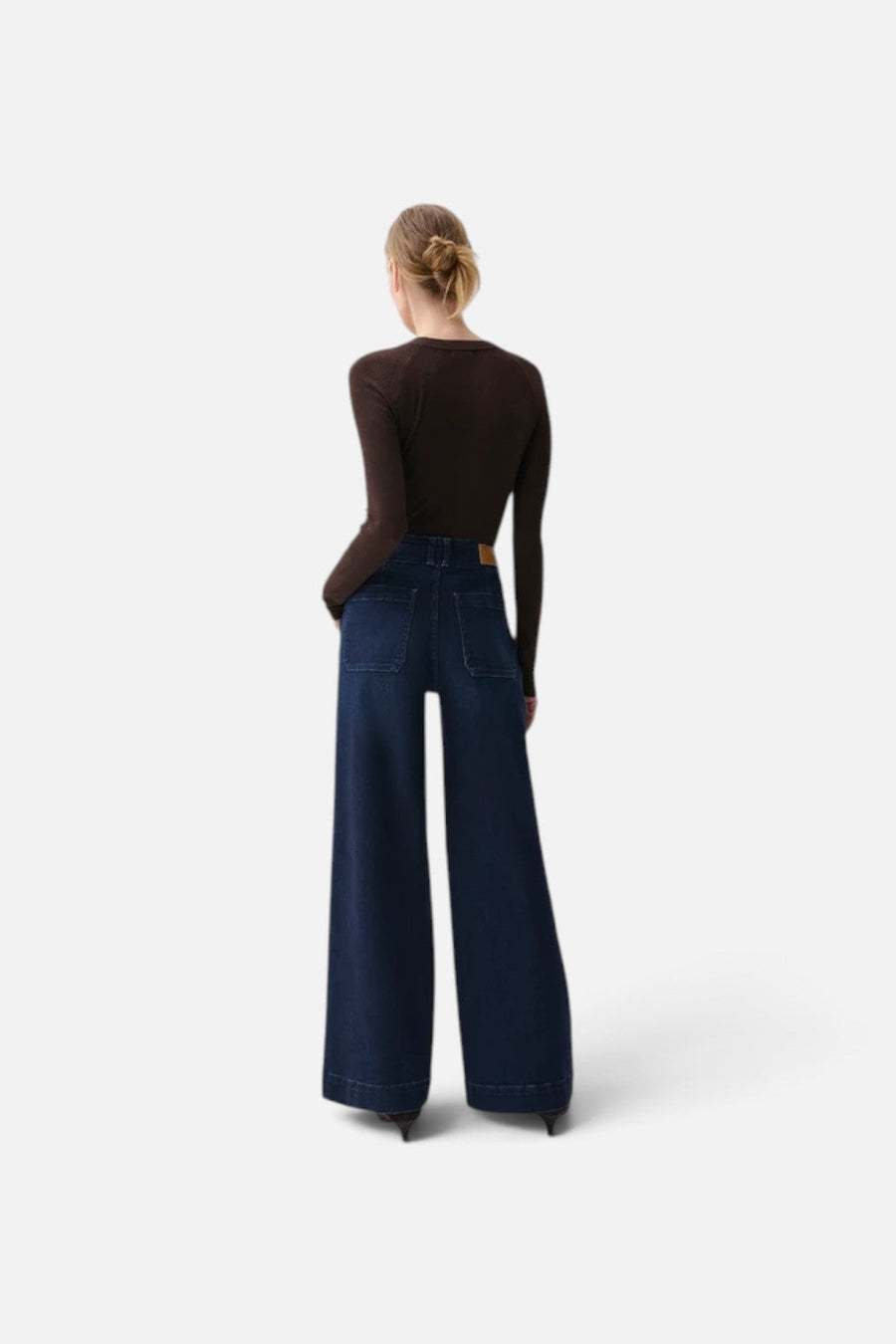Pistola Lana Double Button High-Rise Wide Leg Jean in Starstruck – alternate