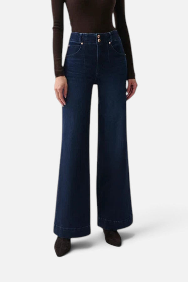 Pistola Lana Double Button High-Rise Wide Leg Jean in Starstruck