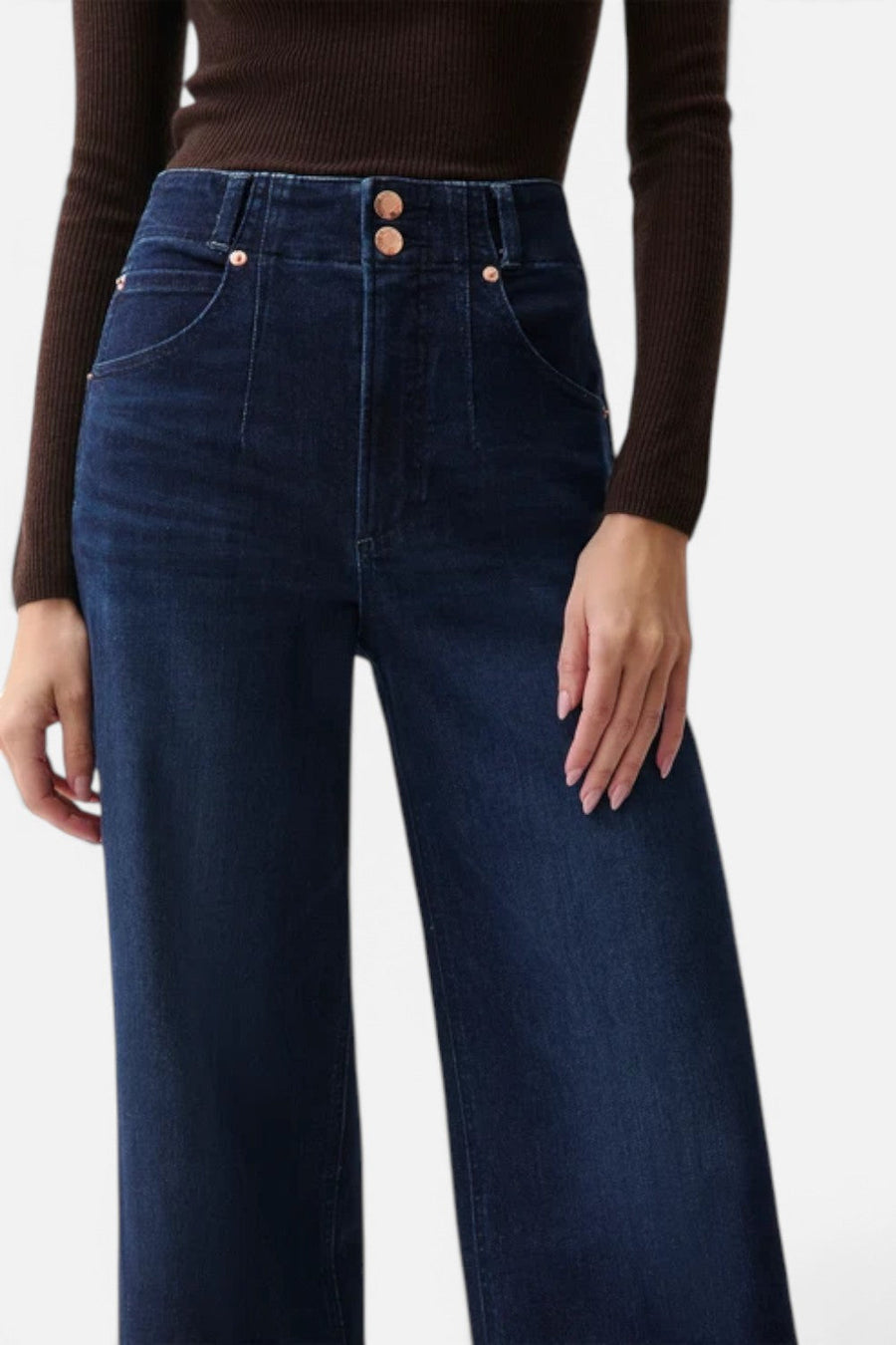 Pistola Lana Double Button High-Rise Wide Leg Jean in Starstruck – side view