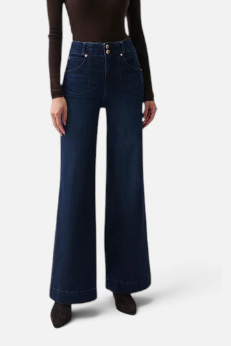 Pistola Lana Double Button High-Rise Wide Leg Jean in Starstruck – side view