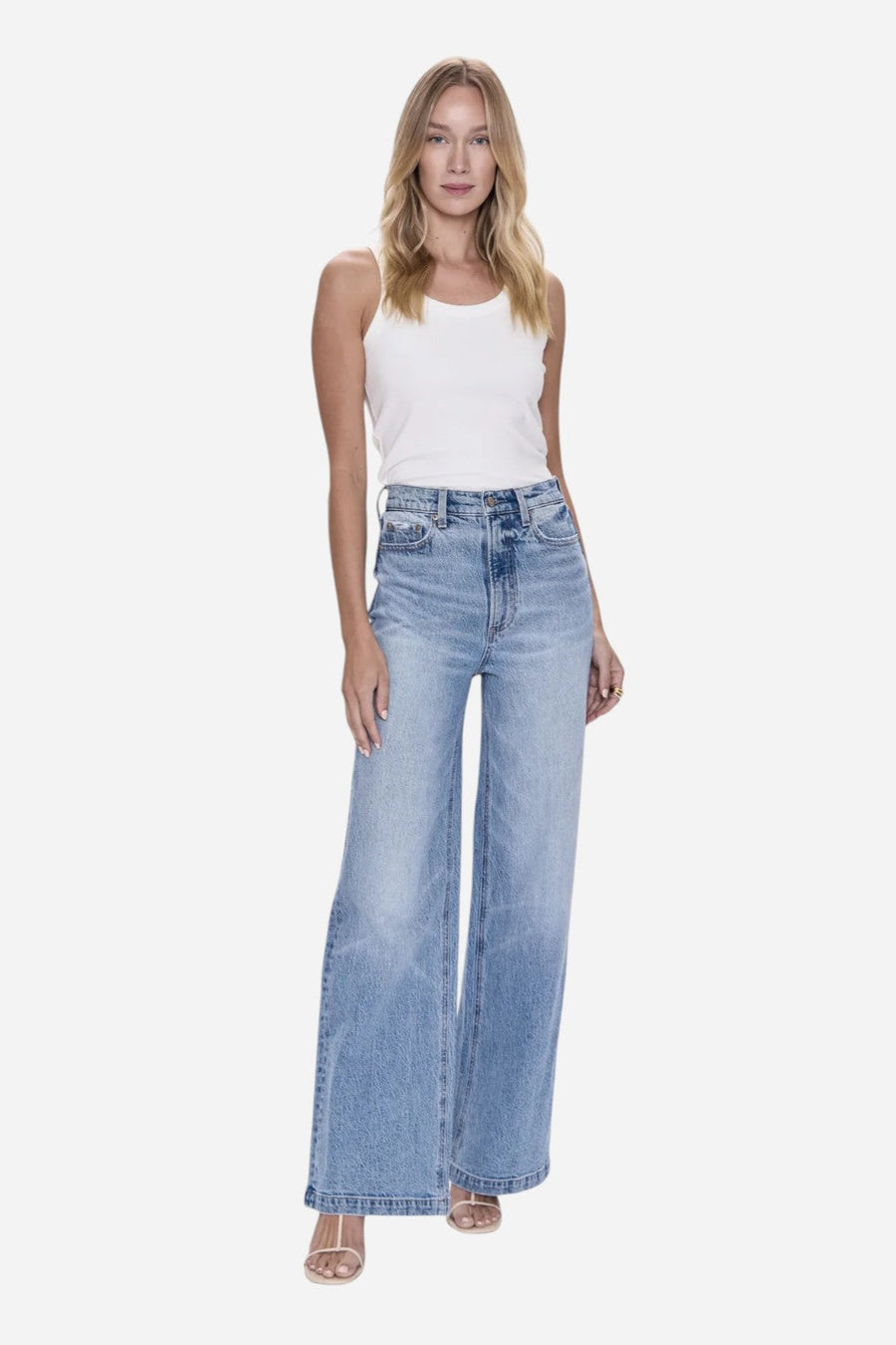 Pistola Lana High Rise Ultra Wide Leg Jean in Break – flat lay