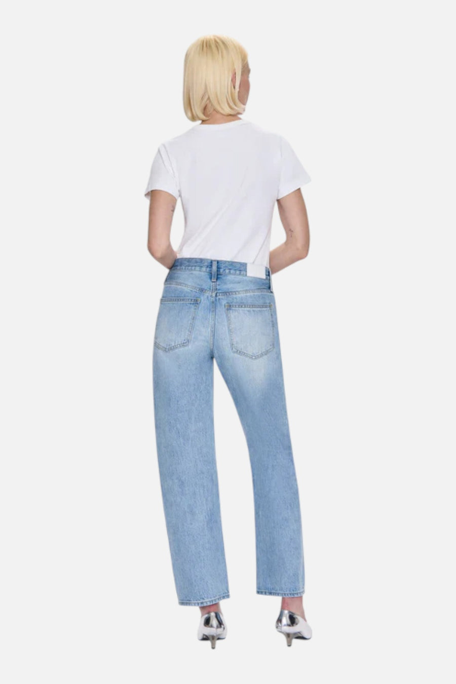 Pistola Lexi Mid Rise Bowed Straight Jean in Aries – side view