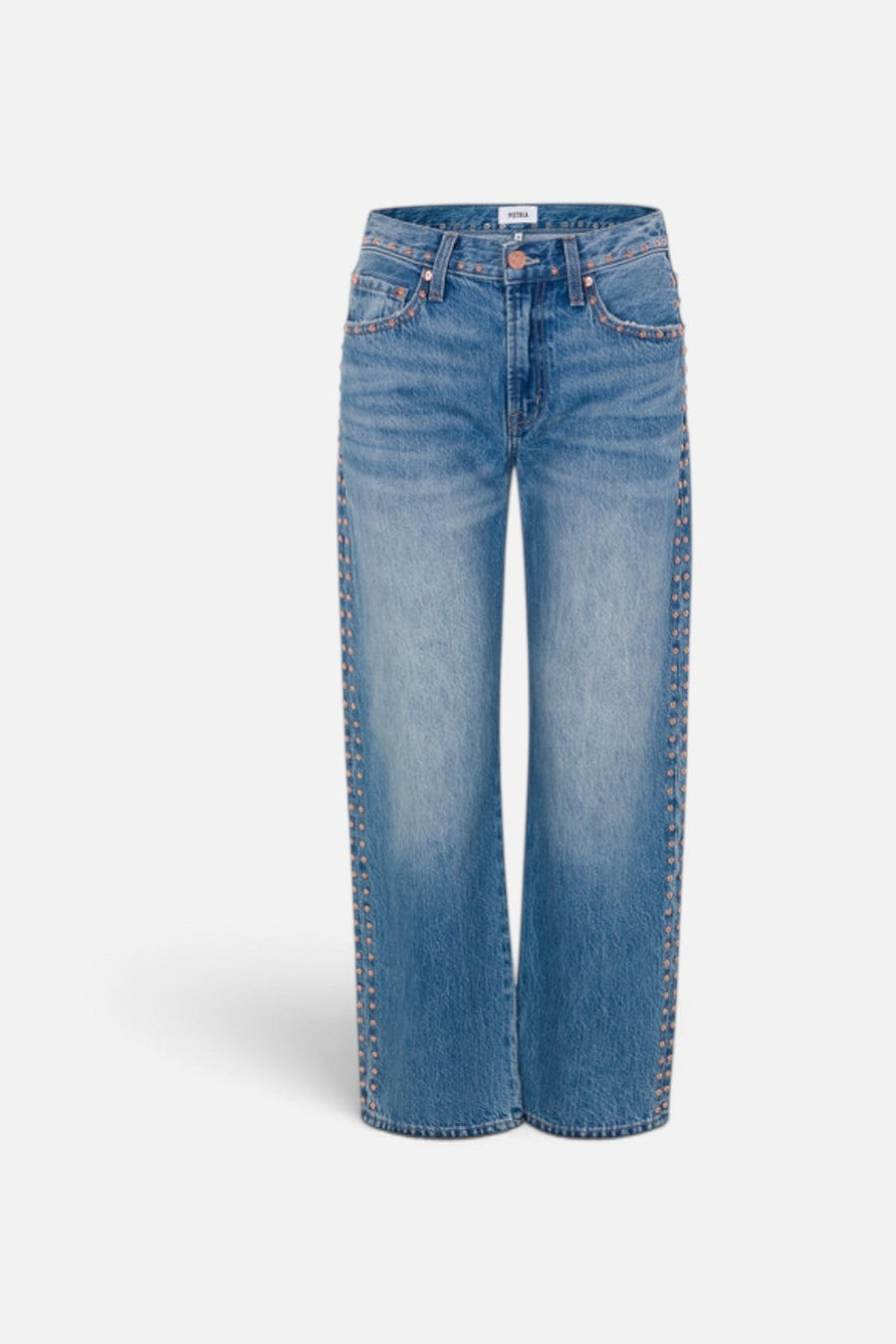 Pistola Lexi Mid-Rise Bowed Straight Leg Jean in Star Studded – side view