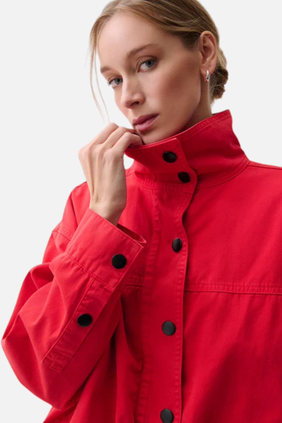 Pistola Liberty Funnel Neck Jacket Negroni Red – back view