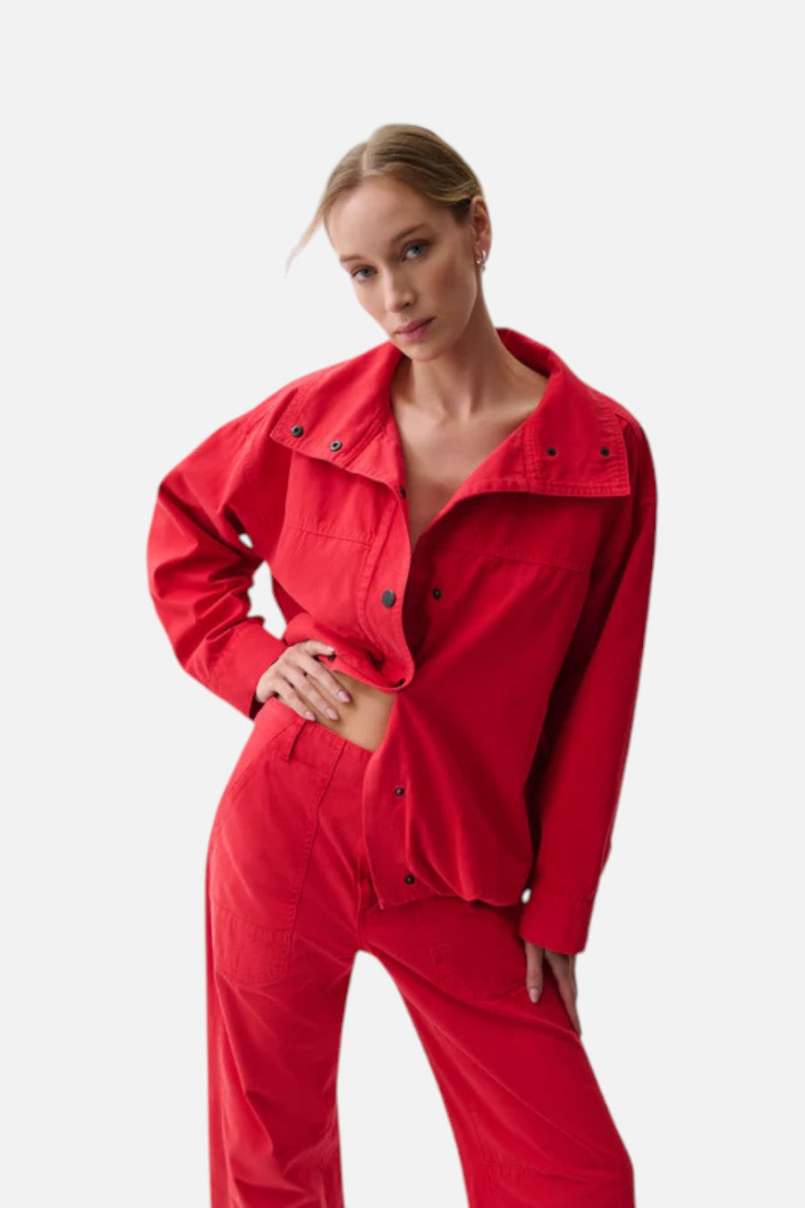 Pistola Liberty Funnel Neck Jacket Negroni Red – detail
