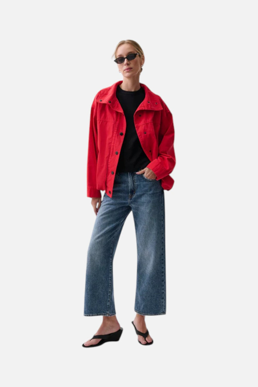 Pistola Liberty Funnel Neck Jacket Negroni Red – flat lay