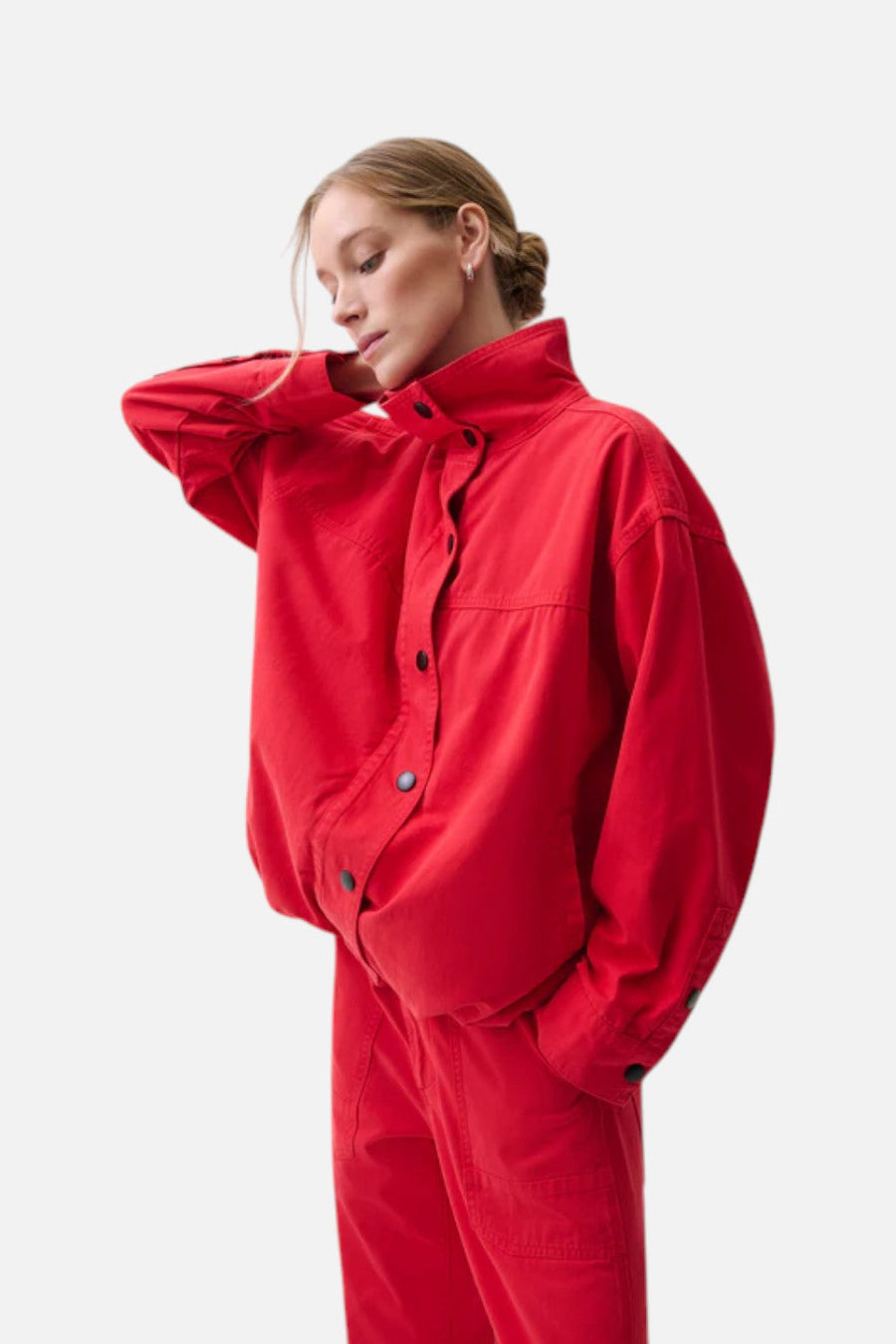 Pistola Liberty Funnel Neck Jacket Negroni Red – side view