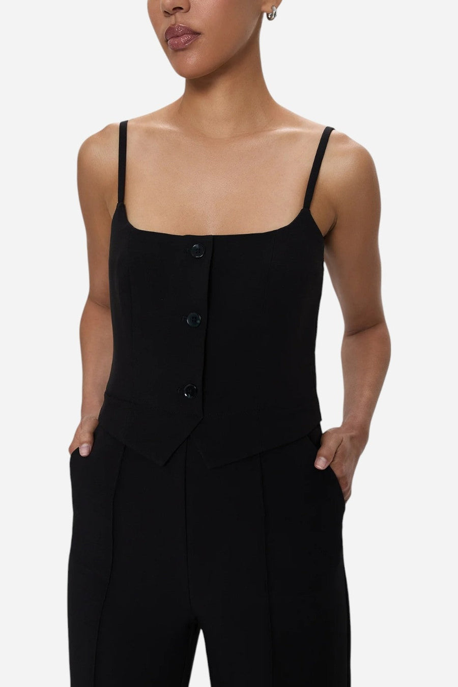Pistola Marcia Tailored Jumpsuit in Black – side view