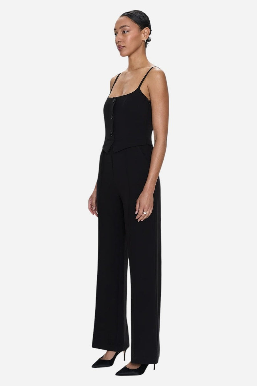 Pistola Marcia Tailored Jumpsuit in Black – side view