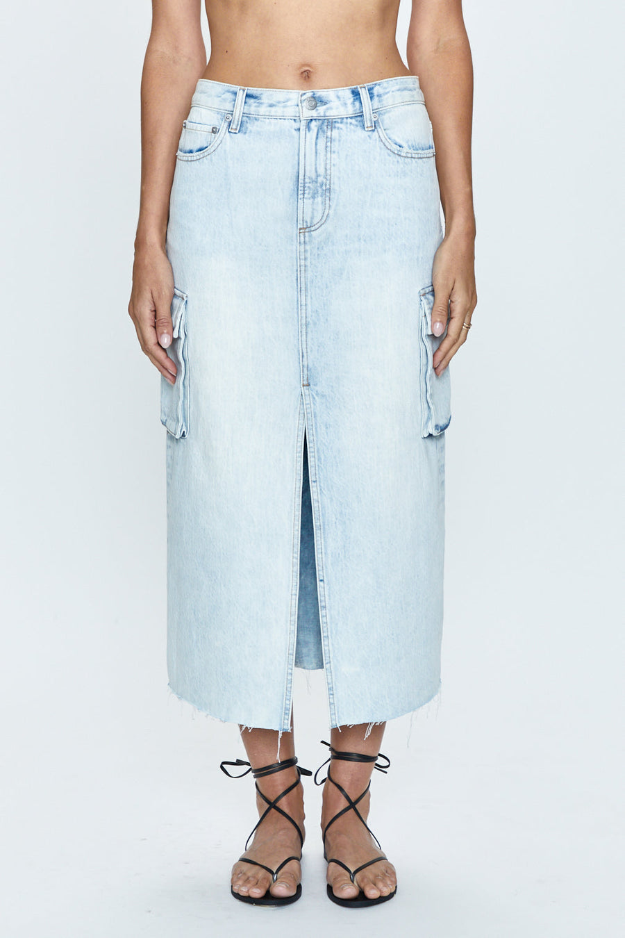 Pistola Mckayla Low Slung Cargo Skirt in Parasol – back view