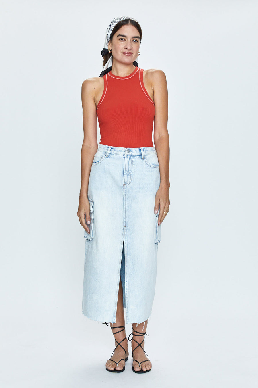Pistola Mckayla Low Slung Cargo Skirt in Parasol – flat lay