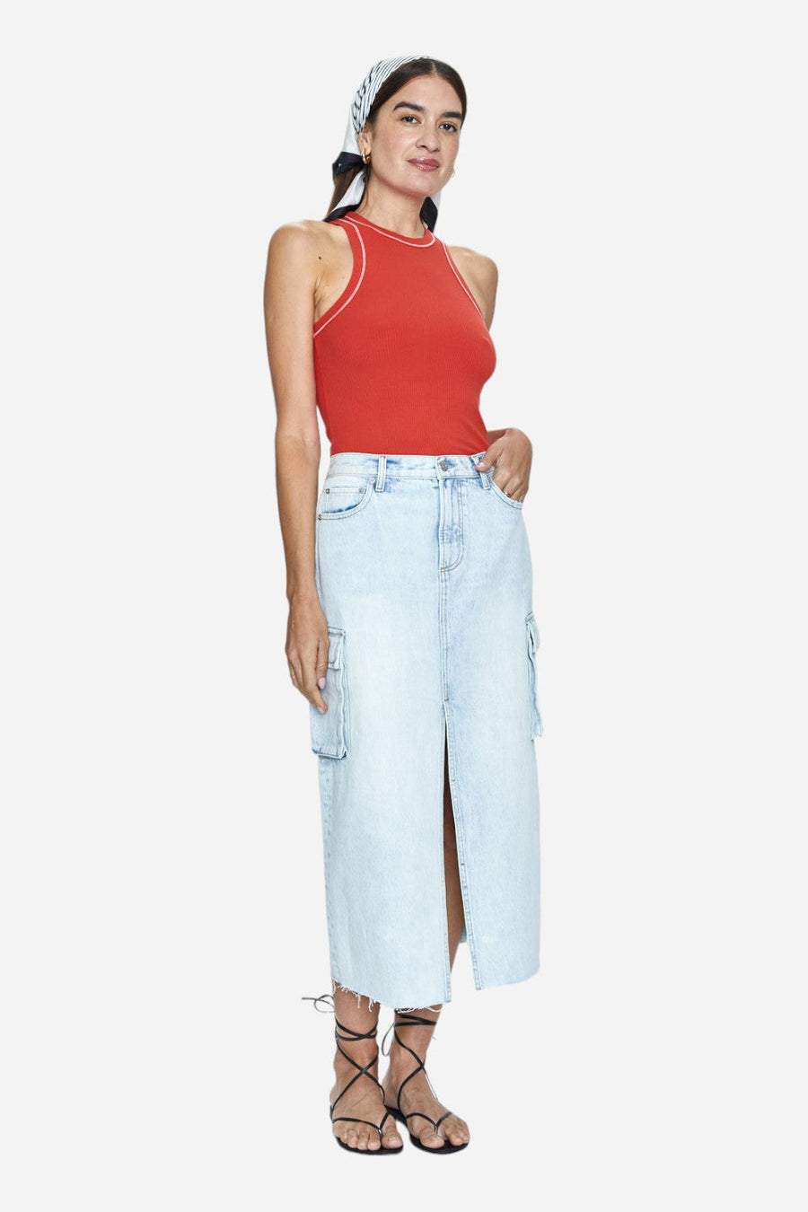 Pistola Mckayla Low Slung Cargo Skirt in Parasol – front view