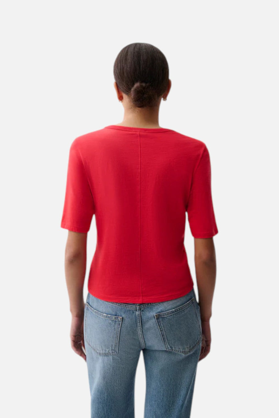 Pistola Melika Quarter Sleeve Crew Neck Tee in Negroni – detail