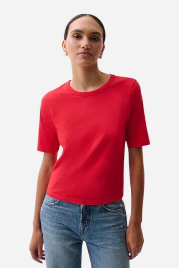 Pistola Melika Quarter Sleeve Crew Neck Tee in Negroni