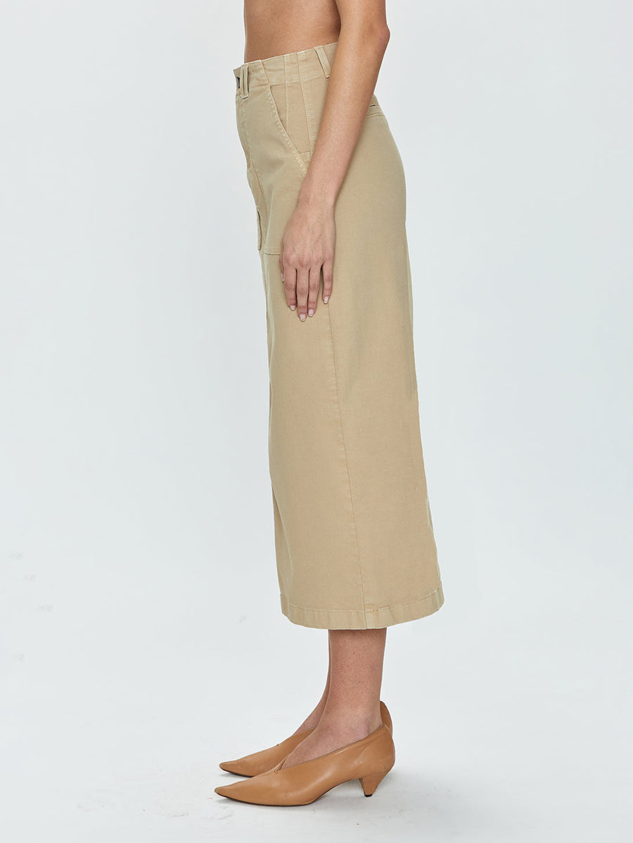Pistola Pamela High Rise Utility Skirt in Latte – back view