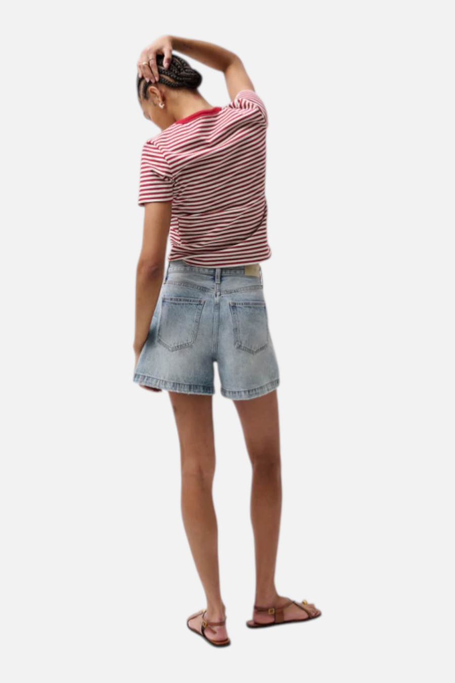 Pistola Saige High Rise Short in French Riviera – side view