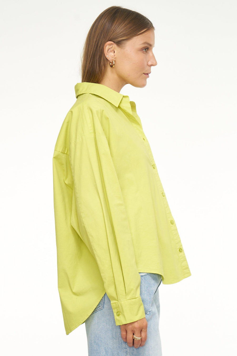 Pistola Sloane Oversized Button Down Shirt in Margarita – side view
