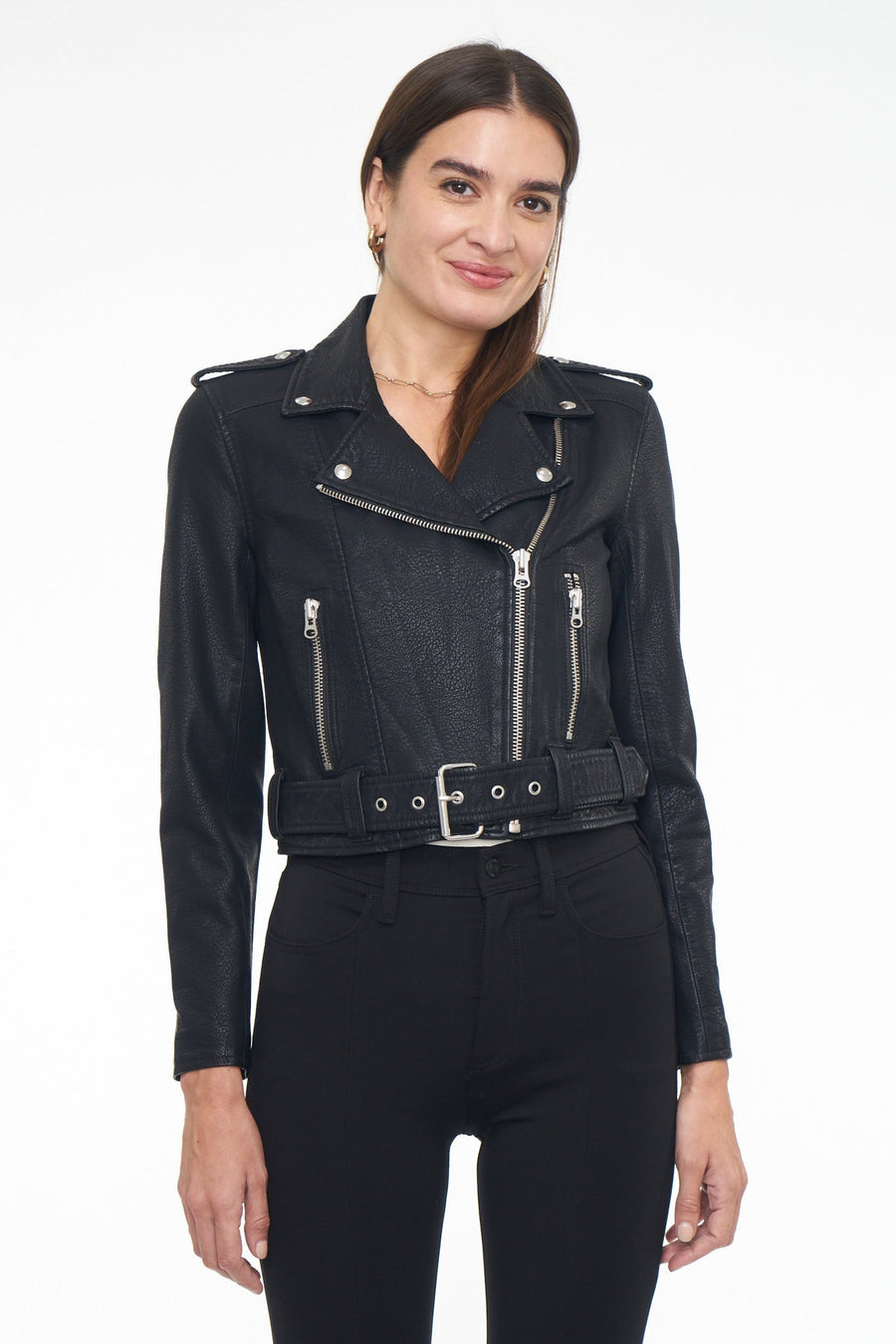 Pistola Tracy Moto Jacket in Noir – detail