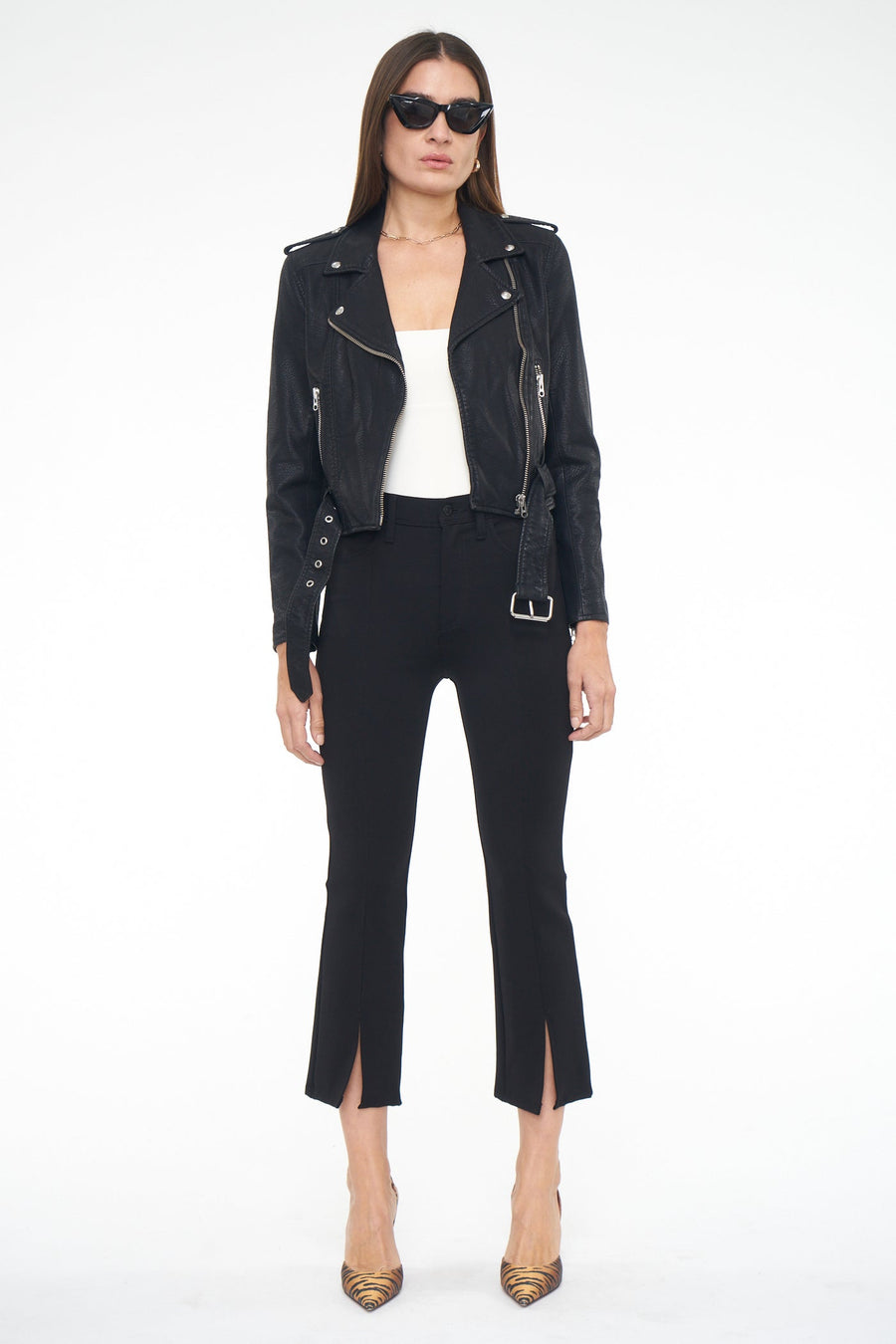 Pistola Tracy Moto Jacket in Noir – flat lay