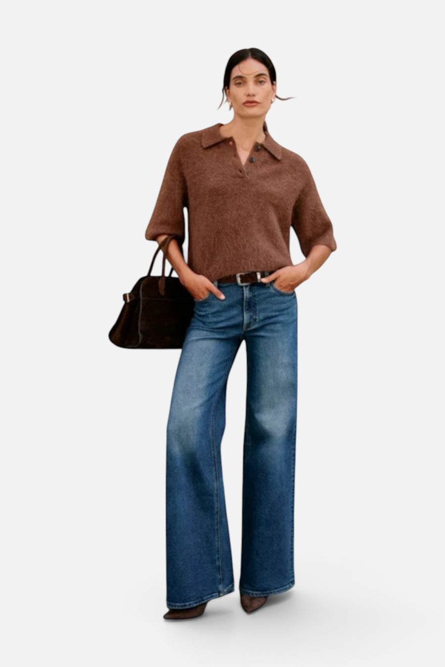 Pistola Vivian Mid-Rise Wide Leg Jean in Blue Depths – back view