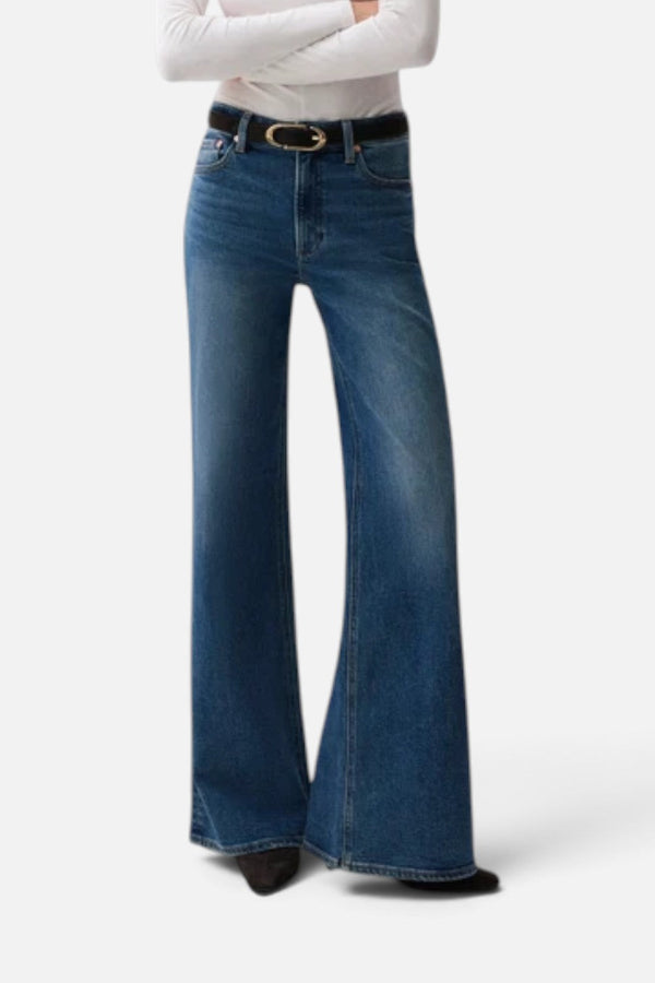Pistola Vivian Mid-Rise Wide Leg Jean in Blue Depths
