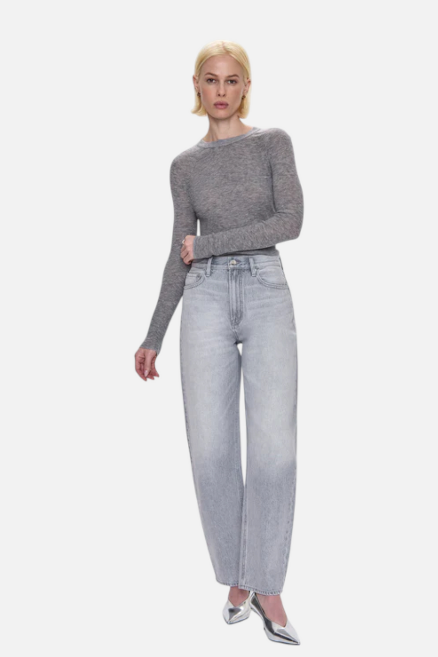 Pistola Wes High Rise Barrel Jean in Enigma – front view