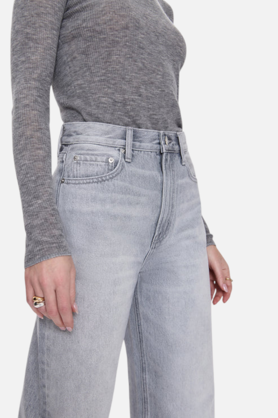 Pistola Wes High Rise Barrel Jean in Enigma – side view