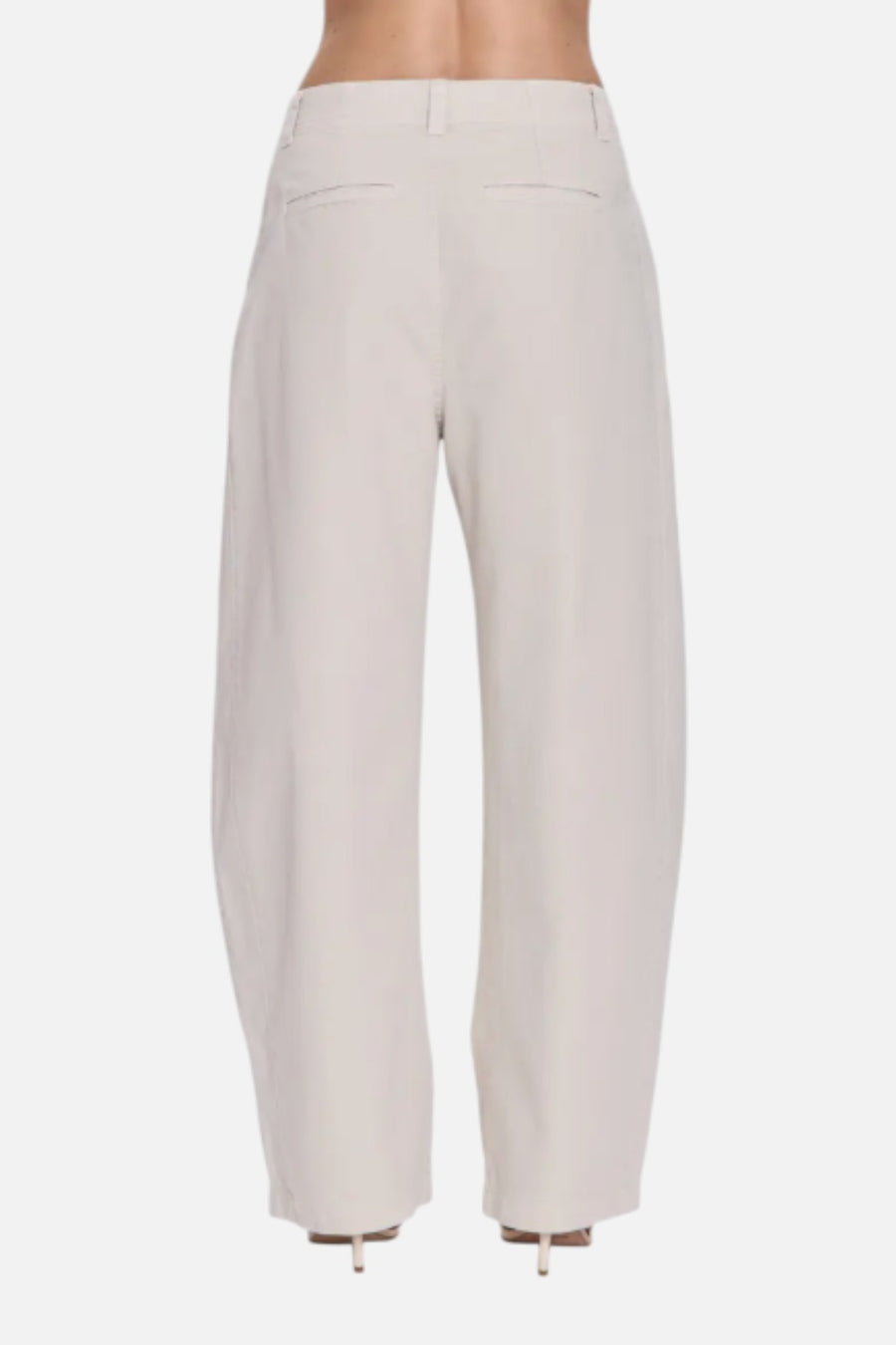 Pistola Women's Eden Barrel Leg Pant in Parchment – on model