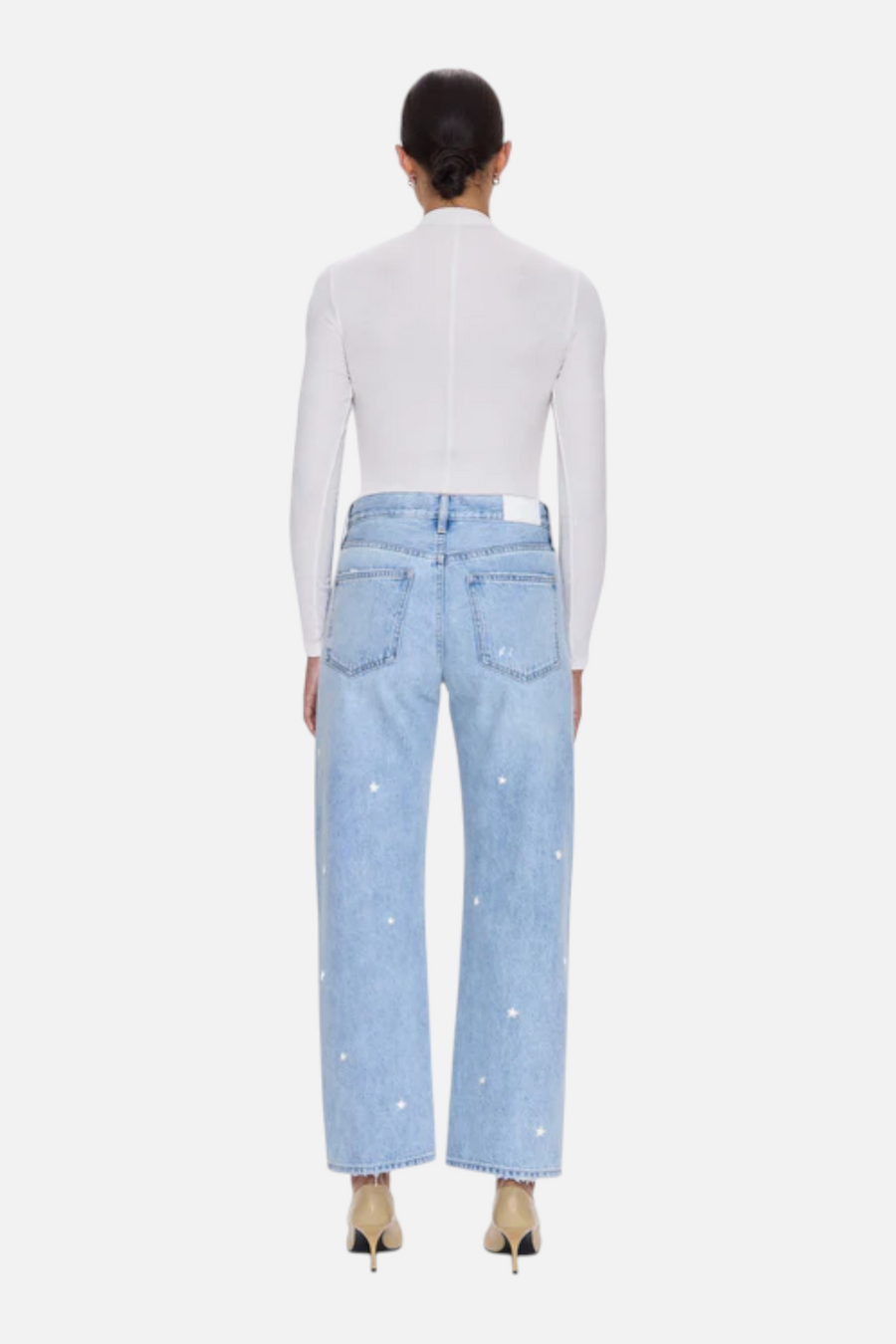 Pistola Women's Lexi Mid Rise Bowed Straight Jean in Stellar Vintage – side view