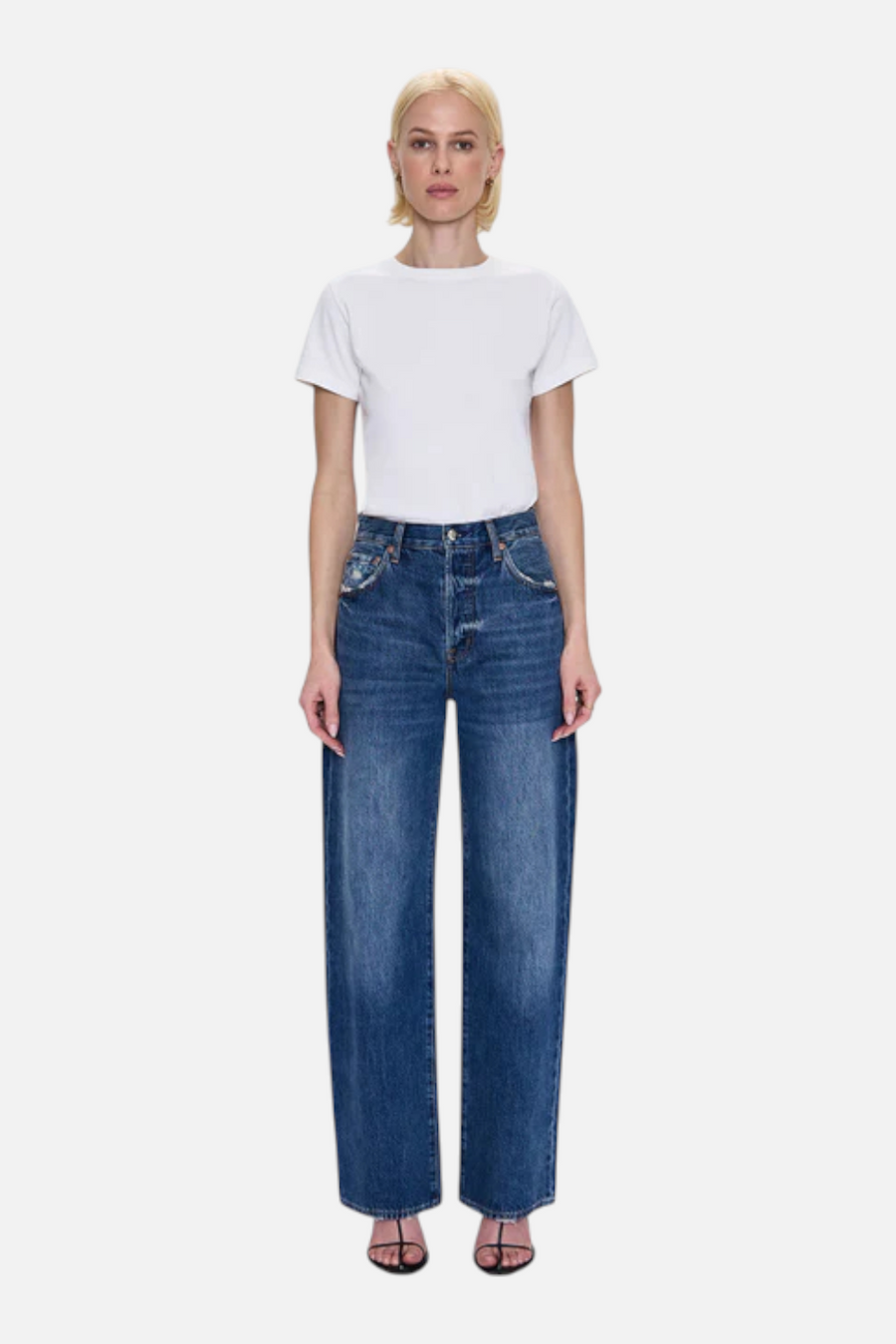 Pistola Women's Tate High Rise Bowed Wide Leg Jean in Fulton – front view
