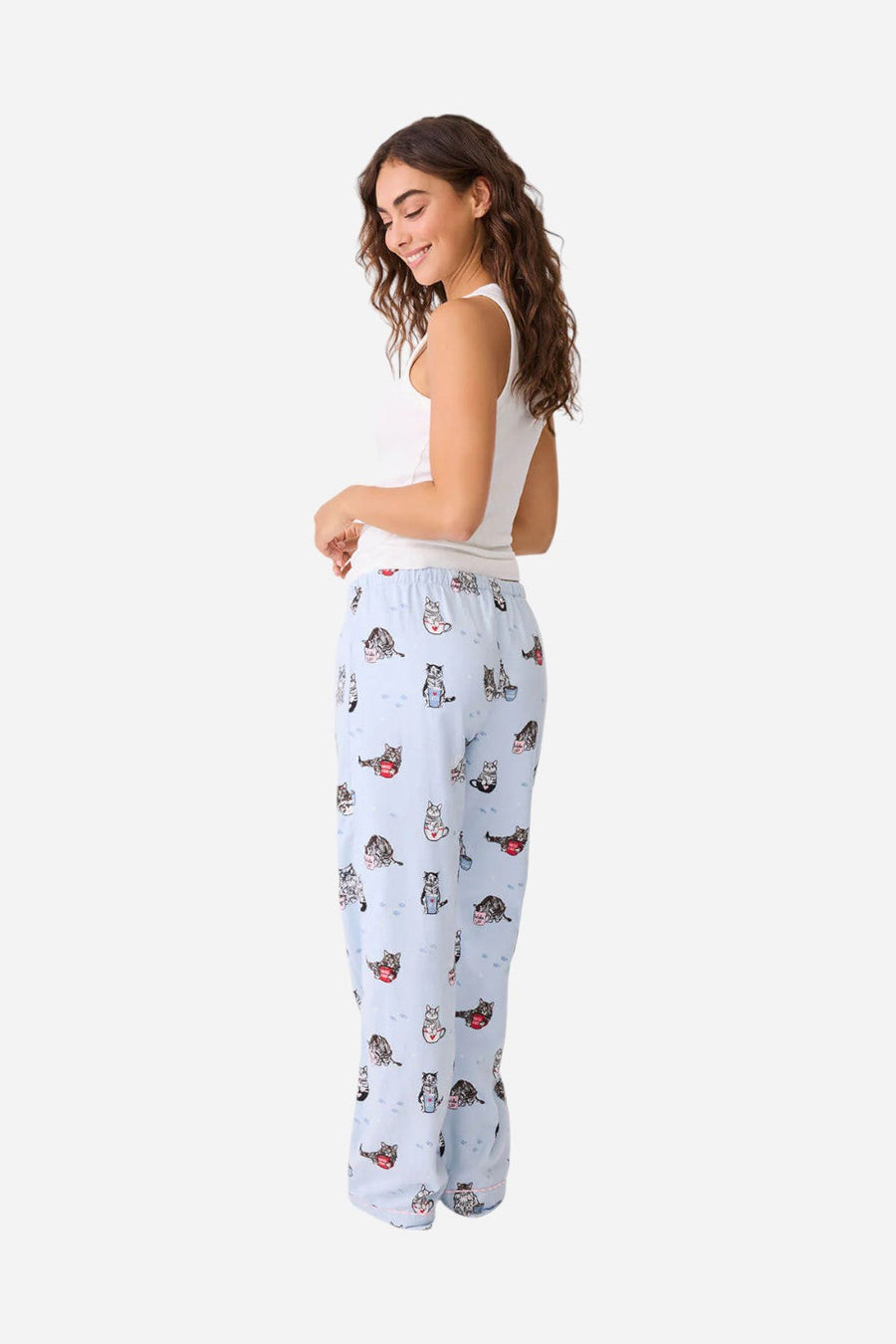 PJ Salvage Coffee & Cat Naps Flannel Pant – detail