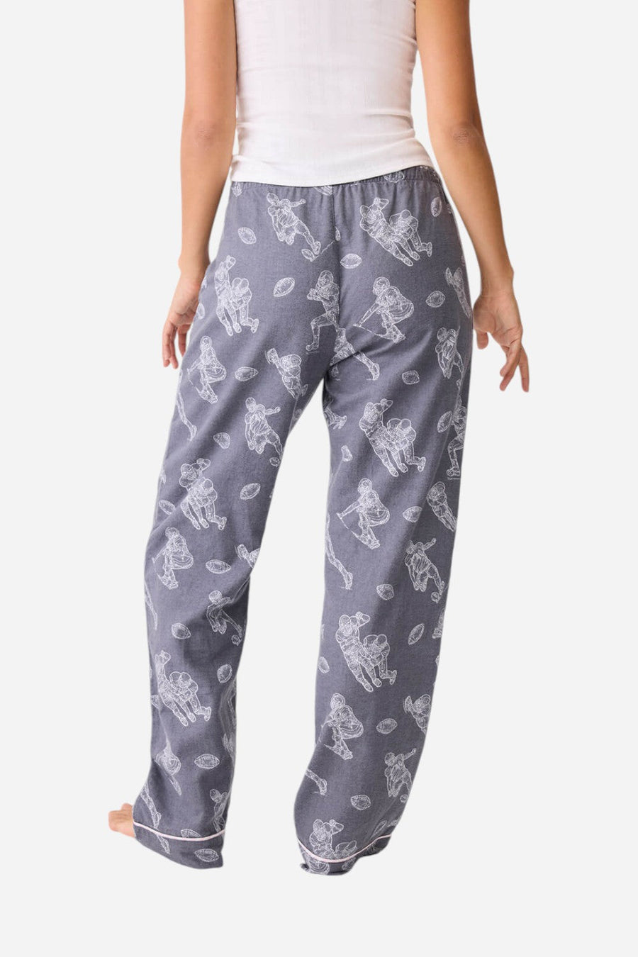 PJ Salvage Game Day Flannel Pants Charcoal – detail