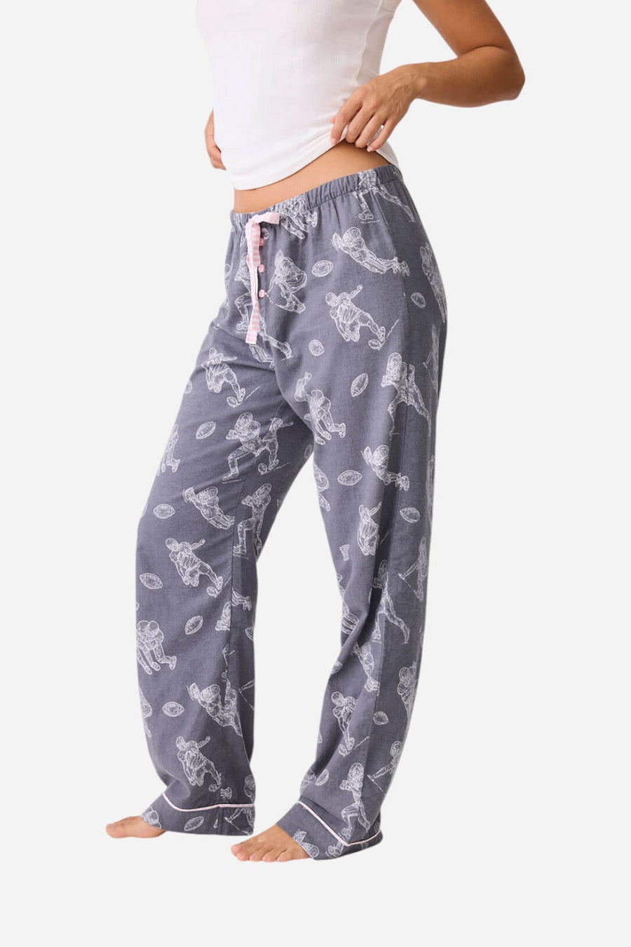 PJ Salvage Game Day Flannel Pants Charcoal – side view