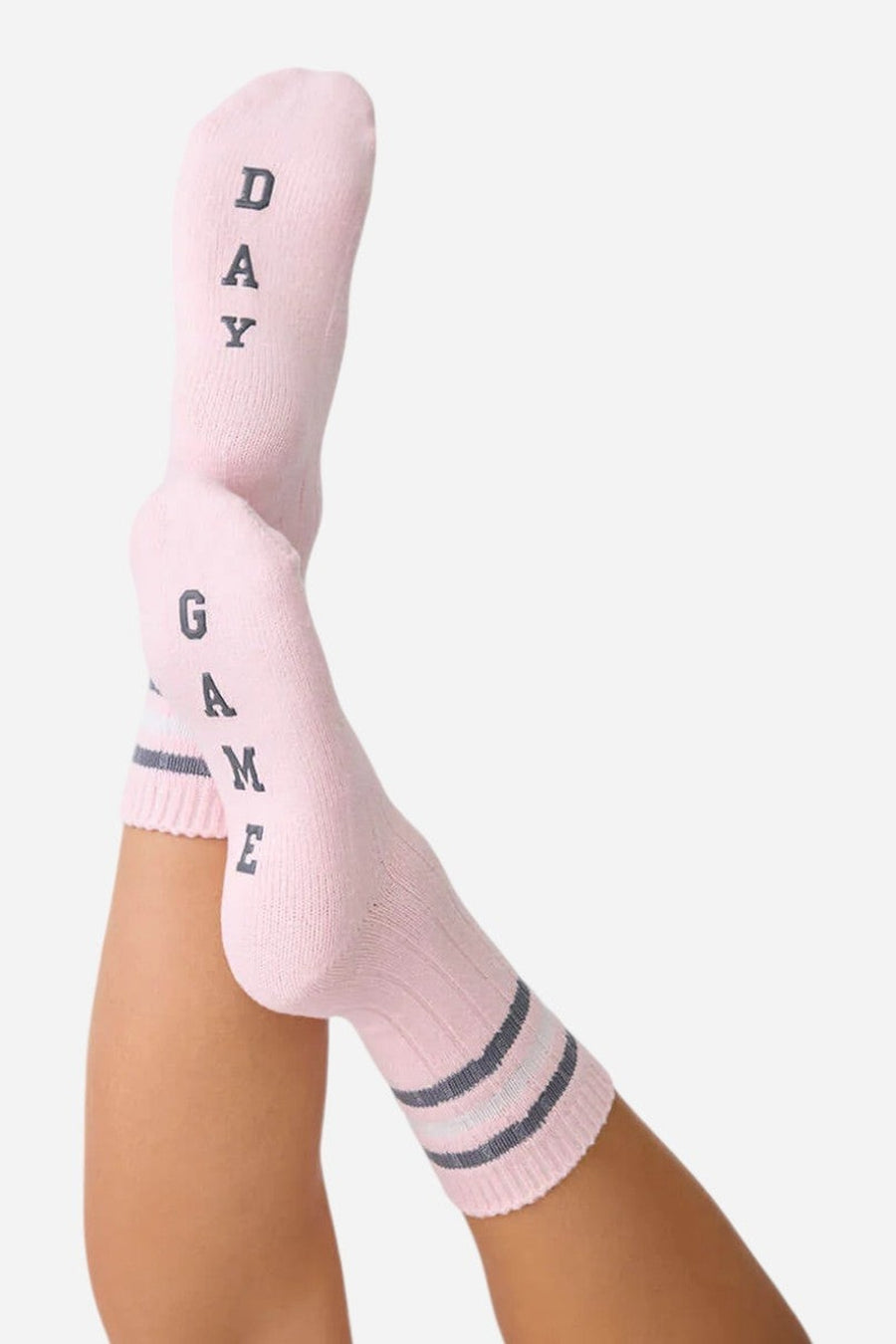 PJ Salvage Game Day Fun Socks Blush – on model