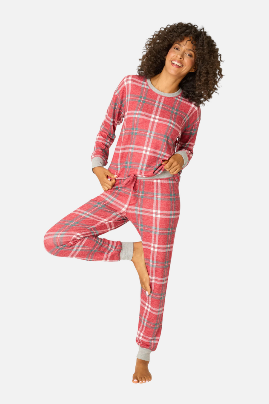 PJ Salvage Let's Get Toasty Pant in Red Samba – side view