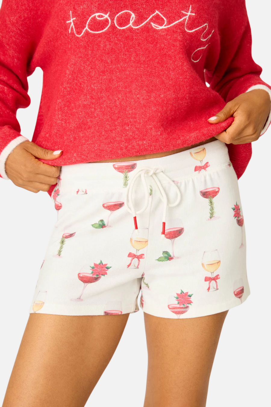 PJ Salvage Let's Get Toasty Shorts in Ivory – back view