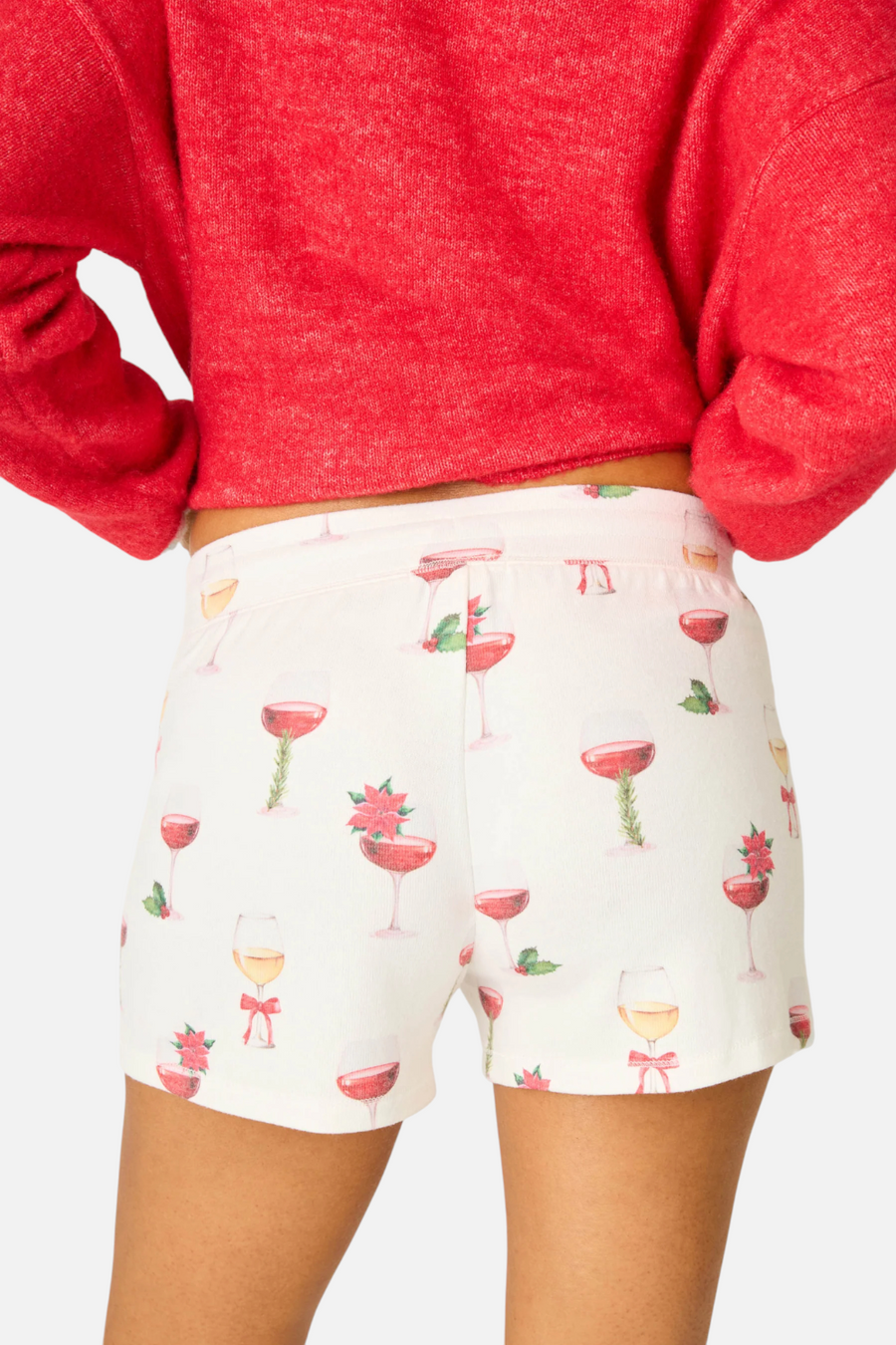 PJ Salvage Let's Get Toasty Shorts in Ivory – side view