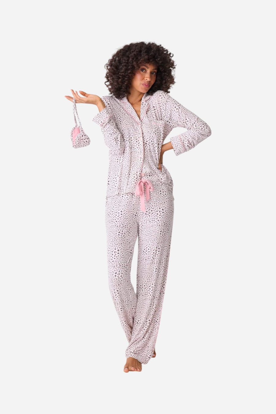 PJ Salvage Modal Dreams 3-Piece PJ Set in Stone – front view