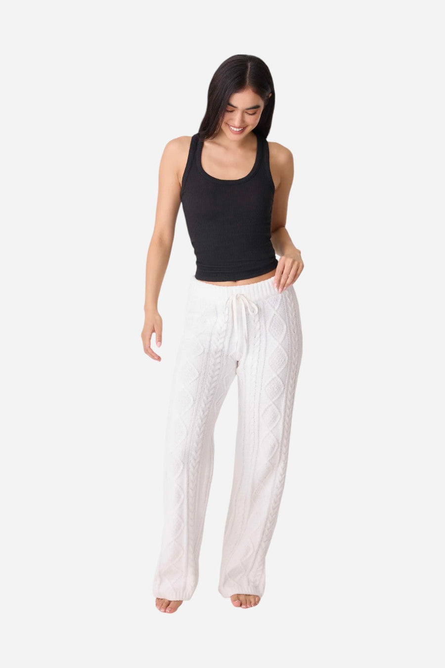 PJ Salvage Pant Cable Crew Ivory – detail